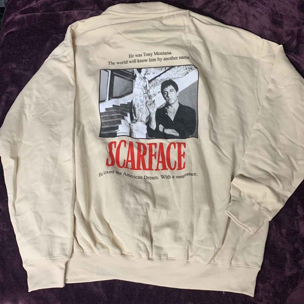 ScarFace Tony Montana Cream Hoodie 3X